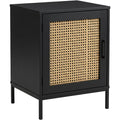 Pargu Cane Door Bedside Cabinet Black Natural - Product view