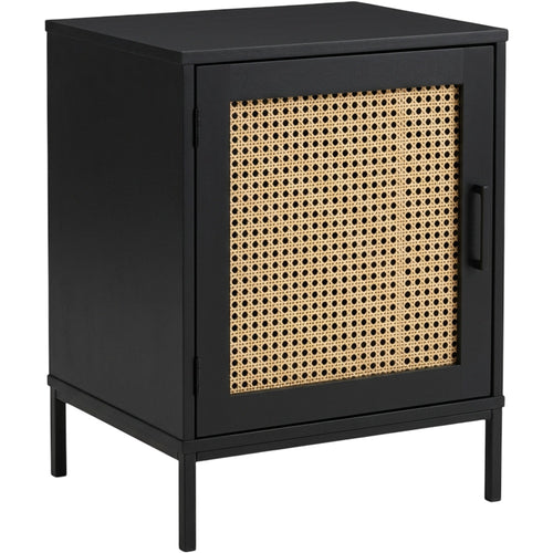 Pargu Cane Door Bedside Cabinet Black Natural - Product view